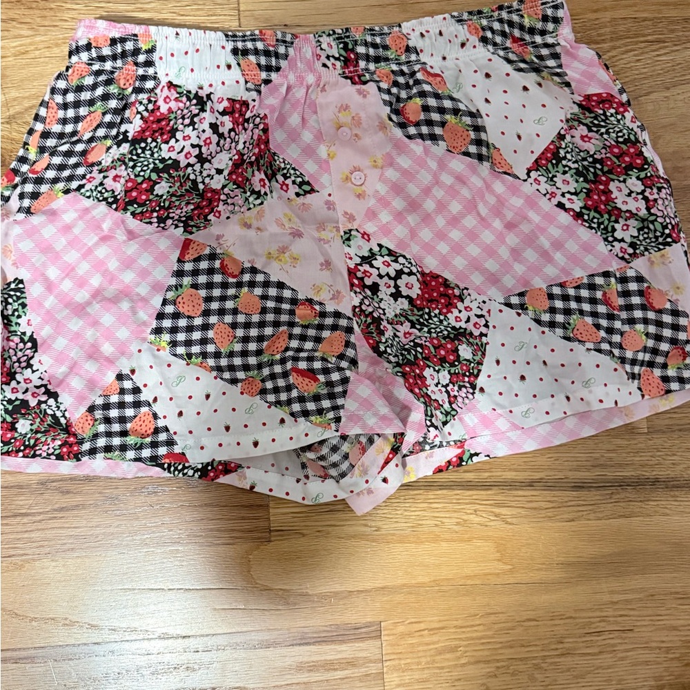 PINK Victoria's Secret Patchwork High Waist Shorts